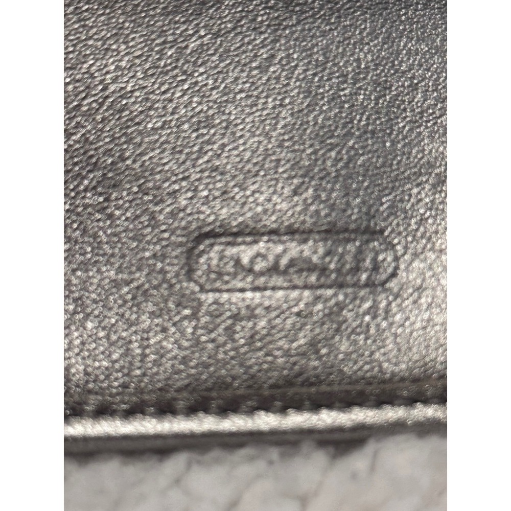 Coach Signature Optic Sateen Slim Envelope Wallet Purple Silver Buckle Flap - Picture 9 of 9